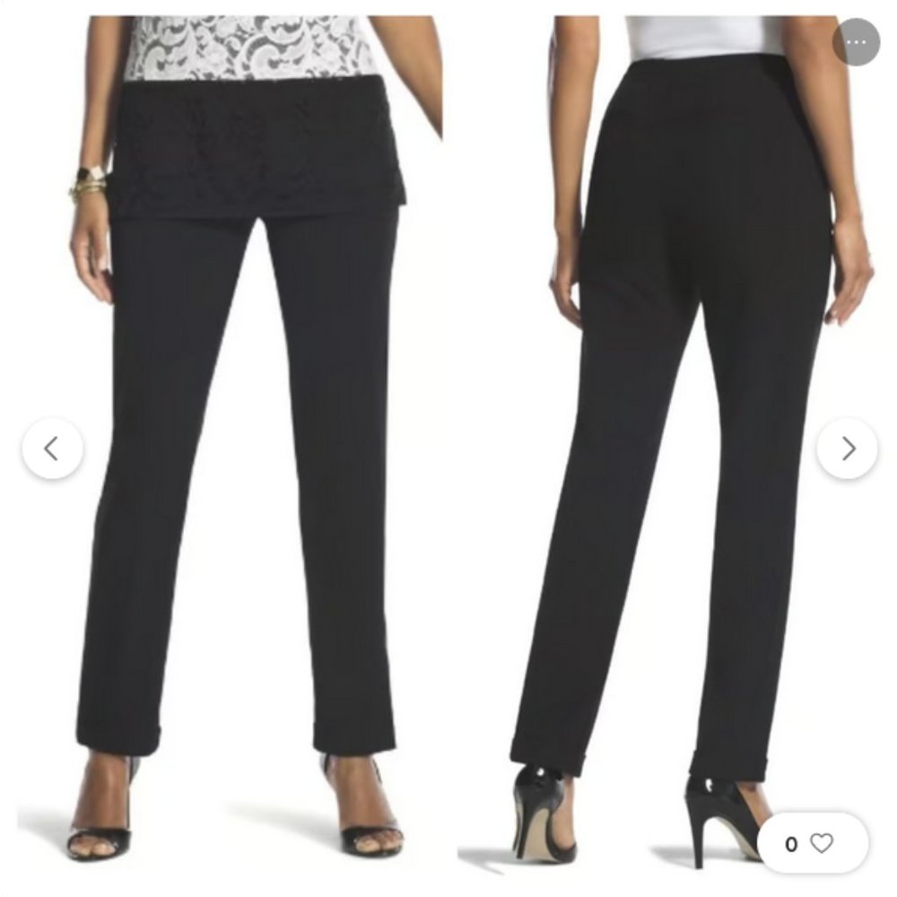 Chicos  magique black zip pocket pull on pants size 2